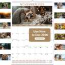 Gannyfer 2026 Wall Calendar, 18 Months 22.75" x 15.5" Calendar 2025-2026, Use Now to DEC 2026, Large Spiral Binding Cute Dog 2026 Calendar, Perfect for Home, School or Office (6 Stickers Included) (Green)