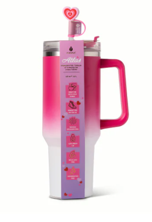 Manna Valentines™ Atlas Tumbler Stainless Steel - Pink Ombre, 40 Oz