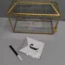 12.6" Glass Wedding Card Box with Lock, Large Gold Metal Card Box for Party Reception HoneyMoon Fund Box, Wedding, Baby Showers, Birthdays, Bridal or Graduation Party Box