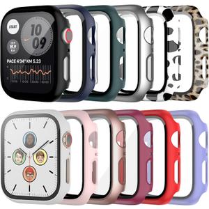 12 Pack Case with Tempered Glass Screen Protector for Apple Watch Series 3/2/1 42mm,JZK Hard PC Full Coverage Slim Guard Bumper Protective Cover HD Ultra-Thin Cover for iWatch 42mm Accessories