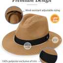 Wallaroo Hat Company Mens Palm Beach Fedora  UPF 50+ UV Sun Protection, Wide Brim Sun Hat, Packable Design, Adjustable Size (Large-X-Large, Camel)