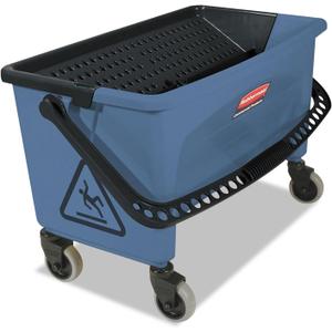 Rubbermaid Commercial Products Finish Mop Bucket with Press Wringer, 26" Blue, for Janitorial/Professional Cleaners and Heavy-Duty Industrial Mopping/Wringing/Cleaning