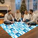 Capoda 2 Pcs Winter Party Game Winter Twist Poses Mat with Spinner Christmas Party Twisting Yoga Poses Floor Mat Spinner for Holiday Family Classroom School Activity