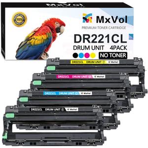 MxVol Compatible DR221CL Drum Unit Replacement for Brother DR-221CL DR221 use for Brother MFC-9130CW MFC-9330CDW MFC-9340CDW HL-3140CW HL-3170CDW HL-3180CDW HL-3150CDN DCP-9020CDN Printer, 4-Pack