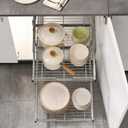2 Tier Individual Pull Out Cabinet Organizer 15" W x 22" D, Heavy Duty Pull Out Drawers for Kitchen Cabinets, Slide Out Shelves for Base Cabinet Organization in Kitchen Bathroom Pantry