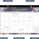 8 x Desk Calendar 2026, Monthly Desktop Large Calendar (Jan 2026 - Jun 2027) 17" x 12" Desk Wall Planner for Family Teacher School Office Supplies, Vintage Floral