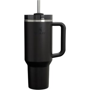 Stanley Quencher H2.0 Tumbler with Handle and Straw 40 oz | Flowstate 3-Position Lid | Cup Holder Compatible for Travel | Insulated Stainless Steel Cup | BPA-Free | Black 2.0 (40 Ounces)