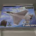 volantexrc 4CH RC Plane 2.4GHz Jet F-16 Fighting Falcon RC Airplane Fighter Ready to Fly with Xpilot Stabilizer System, One Key Aerobatic Perfect for Adults Gray