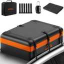 Car Roof Bag 21 Cubic Feet Waterproof 840D Heavy Duty Rooftop Cargo Carrier Bag for All Cars with/Without Racks Includes Anti-Slip Mat Storage Bag Luggage Lock