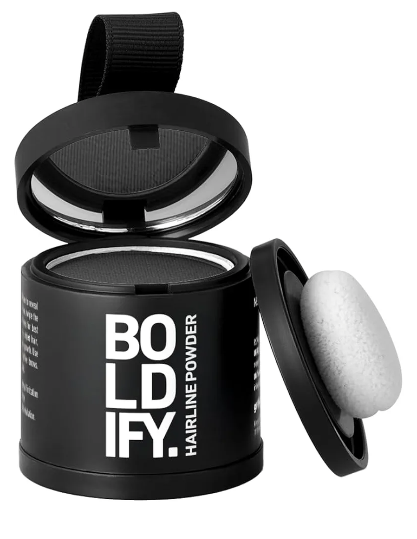 BOLDIFY Hairline Powder (LARGE, 10g) - Root Touch Up Hair Color for Gray Coverage - Bald Spot Concealing Hair Powder for Women & Men - 24-Hour Stain-Proof - Dark Gray