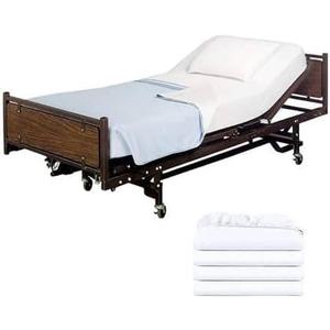 4 Pack Fitted Hospital Bed Sheets with Elastic All Around for a Perfect Fit - Cotton Rich Soft Knitted Jersey Sheet, 36" x 84" x 12"
