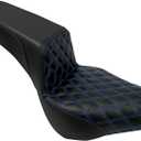 Motorcycle Driver Passenger Seat Fit For Harley Softail Street Bob FXBB FXBBS 2018-2025 Softail Standard FXST 2020-2025 (Blue Stitching)