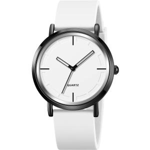BESTKANG Fashion Simple Analog Quartz Wrist Watch with Silicone Strap Waterproof for Women and Men Sports