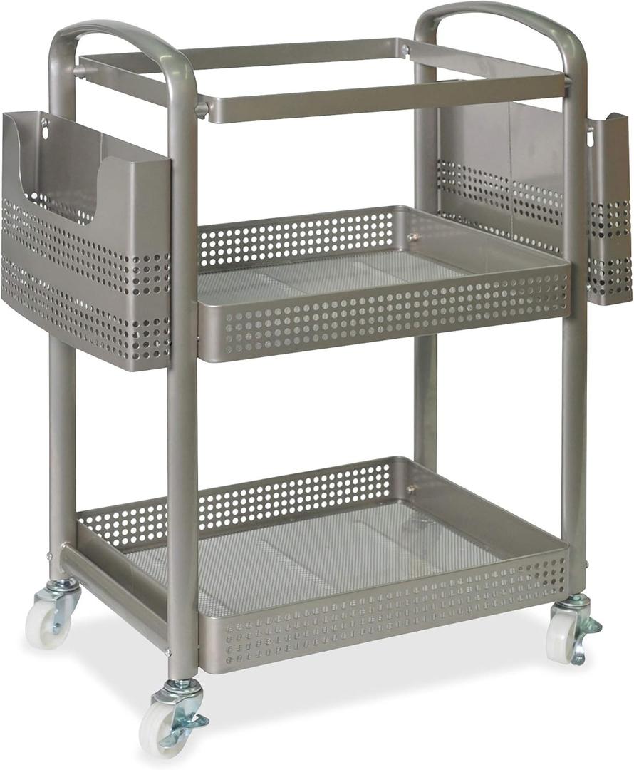 Lorell Mobile File Cart, 12.5" x 22.4" x 25.25", Metal, Champagne Gold