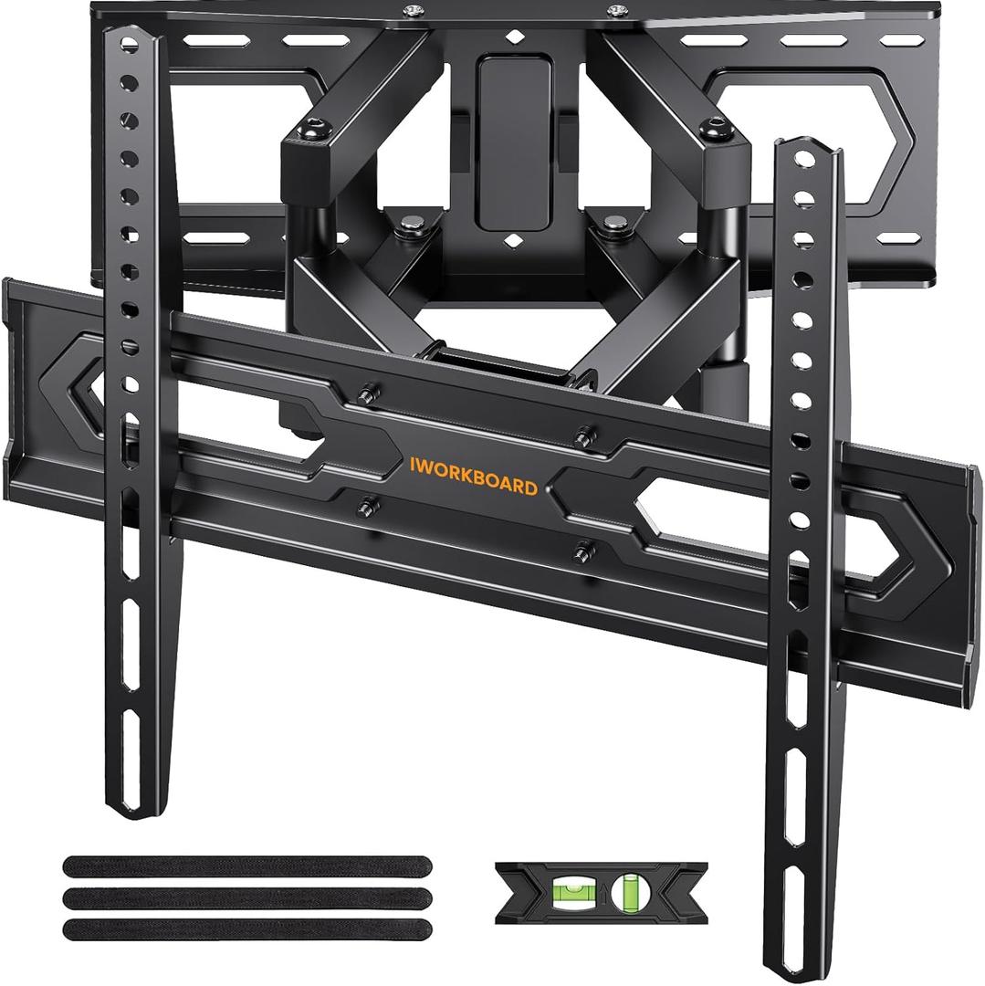Full Motion 32-65 inch TV Wall Mount 55 TV Bracket, Dual articulating Arms Mount, Tilt Swivel Extension Level, Max VESA 400x400mm, 16" Studs, 110 lbs (Full Motion 32-65 inch & 16'' Studs)