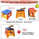 Kids Folding Step Stool for Toddlers Bathroom Sink Safety Lock to Stable1 Pack = Red+Blue