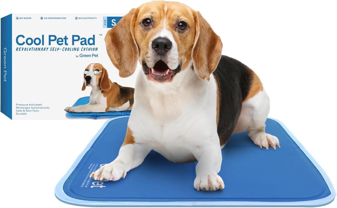 The Green Pet Shop Cool Pet Pad - Small, Blue - Self-Cooling, Pressure Activated Mat for Dogs & Cats from 9-20 lbs - Non-Toxic Gel, No Water Needed