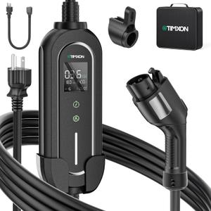 Portable Level 1&2 EV Charger-ETL Certified,110V-240V Car Charger with 25FT Charging Cable, NEMA 6-20 Plug & NEMA 5-15 Adapter