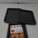 HONGBAKE Ceramic Baking Sheet Pan Set, Cookie Sheet for Oven, Bakeware Sets with Wider Grips, 3 Pack Half/Jelly Roll/Quarter Baking Tray, Premium, Dishwasher Safe - Dark Grey