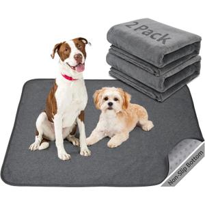 Washable Dog Pee Pads 36x48 2Pack Reusable Whelping Pads, Absorb Dog Mats Non-Slip Puppy Training Pads for Whelping, Potty, Training, Playpen, Crate