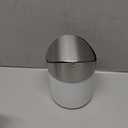 ZOOFOX 2 Pack Mini Trash Can, White Stainless Steel Garbage Bin with Swing Lid, Small Countertop Trash Can for Home, Office, Kitchen, Vanity Tabletop, Bedroom, Car