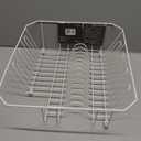 Oggi Compact Dish Drying Rack - White Steel Dish Drainer Rack, Drying Rack Kitchen, Dish Rack, Dish Racks for Kitchen Counter, Durable Coated Steel Kitchen Drying Rack with Cutlery Holder