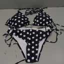 Zonsaoja Women String Bikini Set Halter Side Tie Two Piece Swimsuit Triangle Bathing Suits M