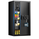 5.8 Cub Large Fireproof Safe, Home Safe Water and Fireproof, Large Document Safes With Digital Combination Lock, Smart Alert, Removable Shelf, LED Light, Fireproof Safes for Money Jewelry Valuables