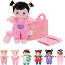 OUOZZZ 10in Soft Baby Doll Gift Set - First Sleeping Cuddle Buddy - Pink Mini Doll Set for Kids