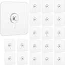 FanSiVoKe 20Pcs Adhesive Wall Mount Screw Hooks, No-Trace Sticker Screw Hanging Nails for Bathroom Kitchen (FlatHeadScrew)