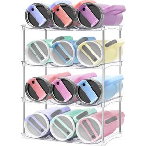 Water Bottle Organizer for Stanley 40 oz Tumbler - Large Capacity Water Bottle Holder for Cabinet, Kitchen Organizers and Storage for Stanley Cup Accessories, Tumbler Organizer Storage Rack, 4 Pack