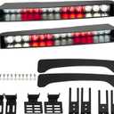 ASPL Visor lights bar 2-15 LED 29 Flash Patterns Interior Upper Windshield Split Mount Emergency Hazard Warning Strobe Light Bar Take Down Light Kit (Red/White)