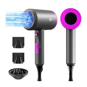 slopehill Professional Ionic Hair Dryer, Powerful 1800W Fast Drying Low Noise Blow Dryer with 2 Concentrator Nozzle 1 Diffuser Attachments for Home Salon Travel
