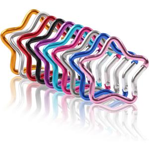 OMUKY Multicolor Carabiners Hook Clips Camping Accessories Buckle for Outdoor Hiking Traveling (Stars-10pcs)