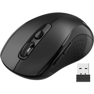 TECKNET Wireless Mouse for Laptop, Silent Bluetooth Mouse(BT5.0 & 2.4G) 4000DPI Adjustable, Computer Portable PC Quiet Mice with USB-A Receiver & 6 Buttons for Mac, 18 Months Battery