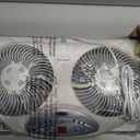 Bionaire Window Fan with Reversible Airflow Blades 3-Speed Settings, Programmable Thermostat, LED Display, Remote Control, Fits 2436" Windows, No Assembly Required
