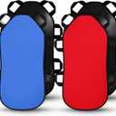 Soulchen 37 Inch Durable Foam Snow Sled for Adults and Beginners, Large Lightweight Snow Sled with 6 Handle, Winter Outdoor Fun, Backyard & Hill Use (Red and Blue)