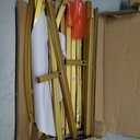 7'2" Gold Metal Arch Backdrop Stand for Weddings, Birthdays, Holidays - Easy Assembly, Lightweight With Storage Bag and Anchoring Pieces