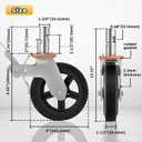 Besitu 8 inches Scaffolding Wheels 1-3/8" Solid Round Stem Caster with Dual Locking Brakes 1100LBS Capacity Per Wheel Commercial Scaffolding Accessories