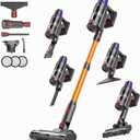 TechRise Cordless Vacuum Cleaner, 500W/45Kpa Stick Vacuum for Home, Anti-Tangle Brush & 8-in-1 Self-Standing, Up to 60Mins Runtime Lightweight with LED Display for Hardwood Floor,Carpet,Pet Hair