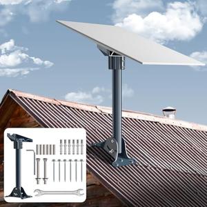 Starlink Gen 3 Mount Adapter Aluminum Alloy, 15.7" Heavy Duty Steel Pivot Pole Pipe with Adjustable Base Mount Kit Compatible with Starlink V3 Standard Dish for Roof
