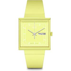 Swatch Square Bioceramic Unisex Watch Casual Bioceramic Yellow Quartz Waterproof What If...Lemon?
