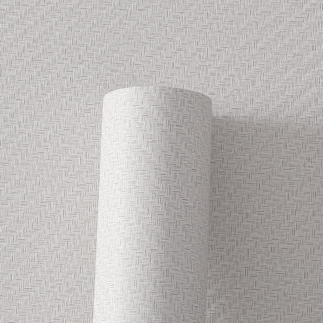 Haimin Fabric Wallpaper Textured Contact Paper (24in X 393in) Grasscloth Wallpaper Peel and Stick Faux Linen Wall Paper Waterproof Vinyl Self Adhesive (Light Gray)