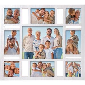 Picture Frame Collage Wall Decor, 4x6 8x10 and 4x4 Photos Display - 9 Openings Multiple Size Photo White Collage Photo Frame for Wall Mounting Frames Collage Set for Home Lving Room