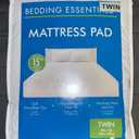 Bedding Essentials Microfiber Twin Mattress Pad in White 39" W x 75" L 