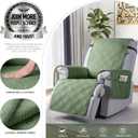TAOCOCO Waterproof Recliner Chair Cover, Non Slip Oversized Recliner Covers for Recliner Chair with Pocket, Reclining Chair Cover Furniture Protector for Kids, Dogs(28'', Bean Green)