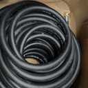 Guitrees Garden Hose 150FT x 3/4”, Heavy Duty Rubber Hose, Water Hose with Five Layered Braiding, Male Female Fittings, 1000PSI Burst, 300PSI Working (Black)its dusty