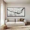 Abstract Framed Wall Art for Living Room White Pictures Canvas Black Arts Wall Decor Poster Prints Artwork for Hotel Gallery 24"x48"