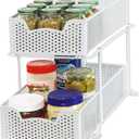 Simple Houseware 2 Tier Sliding Cabinet Basket Organizer Drawer, White