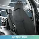 Road Comforts Car Seat Cover Full Set, Leather Mesh Seat Covers, Airbag Compatible, Universal Fit for Most Cars, SUVs, Trucks, and Vans - Black